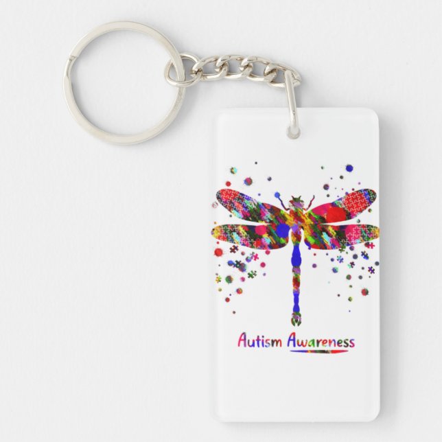 Autism Dragonfly Keychain (Front)
