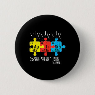 Autism Elements Periodic Table Awareness Asd Men W Button