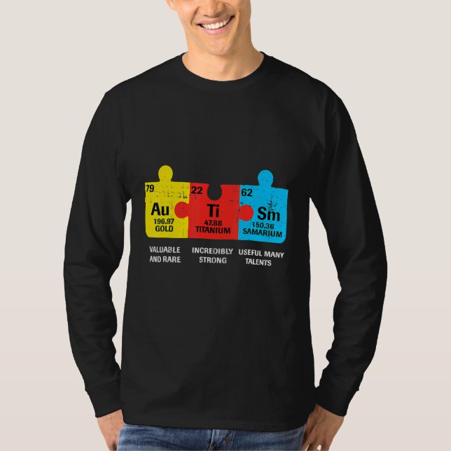 Autism Elements Periodic Table Awareness Asd Men W T-Shirt (Front)