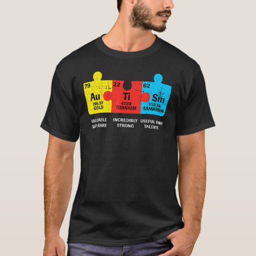 Autism Elements Periodic Table Awareness ASD Men W T_Shirt