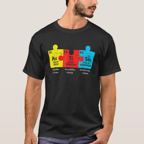 Autism Elements Periodic Table Awareness Asd T_Shirt