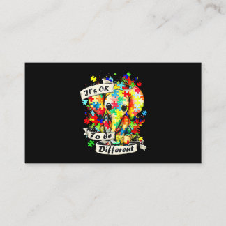Autism Elephant Puzzle Its Ok To Be Different Mom Business Card