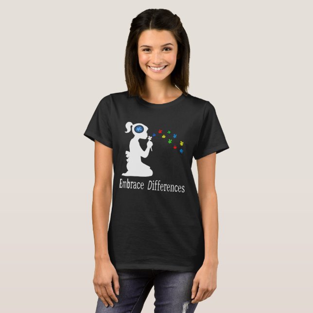Autism Embrace Differences T-Shirt (Front Full)