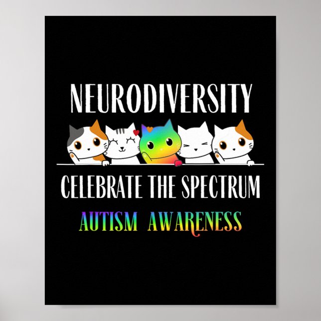 Autism Embrace Neurodiversity Celebrate Funny Spec Poster (Front)