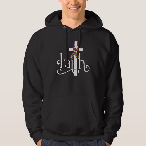 Autism Faith Cross Autism Autistic   Autism Awaren Hoodie