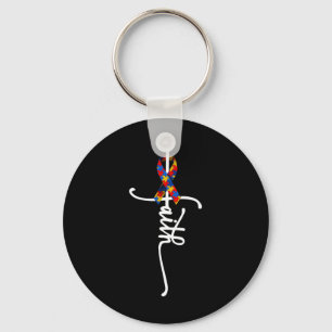Autism Faith Cross Autism Autistic Gifts Autism Aw Keychain