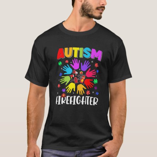 Autism Firefighter Puzzle Autism Awareness Autisti T_Shirt