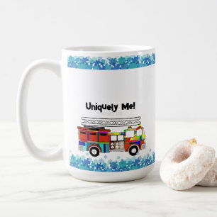 Autism Firetruck puzzle pieces Coffee Mug
