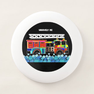 Autism Firetruck puzzle pieces Wham-O Frisbee