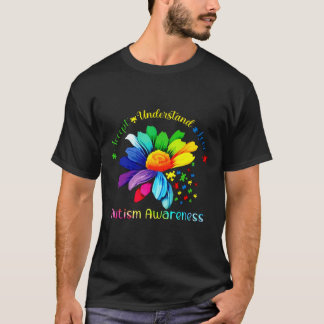 Autism Flower Accept Understand Love Colorful Puzz T-Shirt