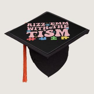 Autism Funny Rizz Em With The Tism Meme Autistic Graduation Cap Topper