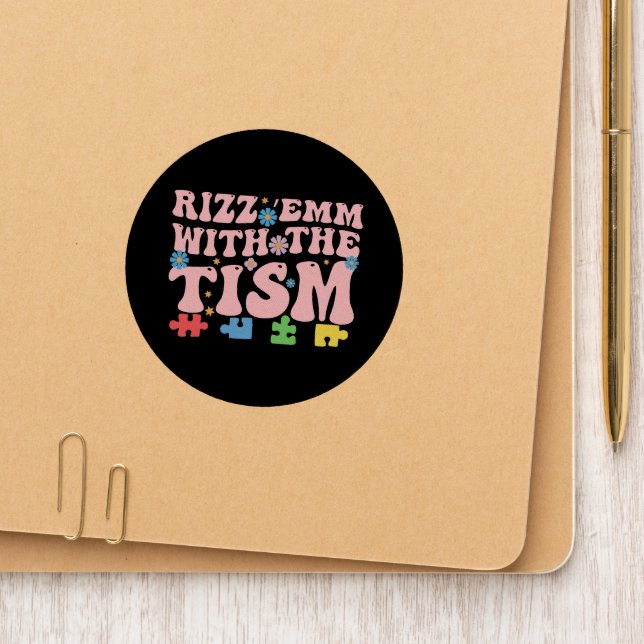 Autism Funny Rizz Em With The Tism Meme Autistic Patch (On Folder)