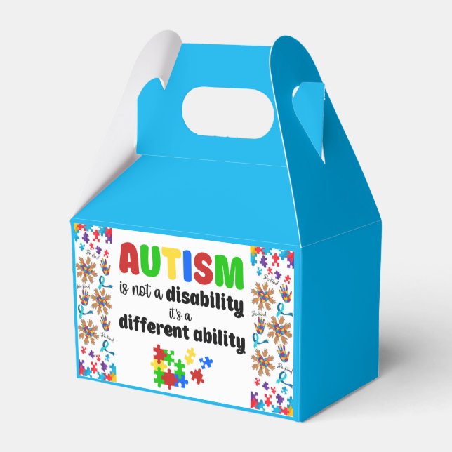 Autism -  Gable Favor Box (Back Side)