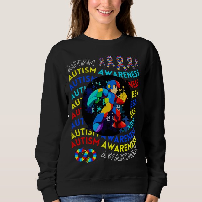 Autism Gamer Navigating Autism Autism Mom Dad Gami Sweatshirt (Front)