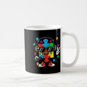 Autism gamer puzzle headphone awareness gaming boy coffee mug