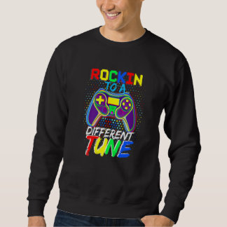 Autism Gamer Rockin' To A Different Tune Autism Aw Sweatshirt