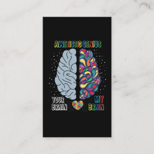 Autism Genius Heart Autistic Colorful Brain Business Card