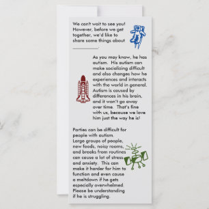 Autism Get Together Boy Flat Card