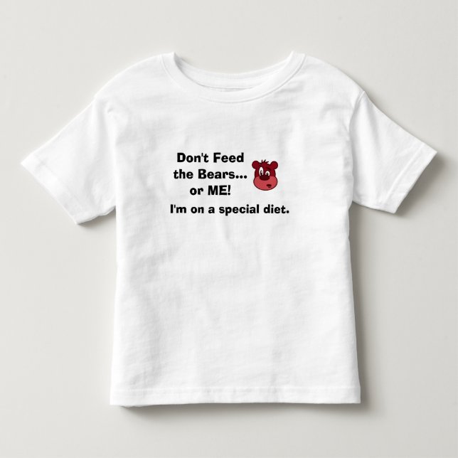 Autism GFCF Diet kids shirt Don't Feed the Bears (Front)
