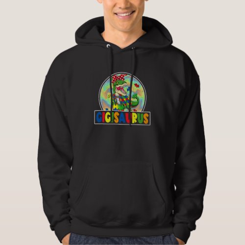 Autism Gigi Saurus Gigisaurus Rex Dinosaur Family  Hoodie