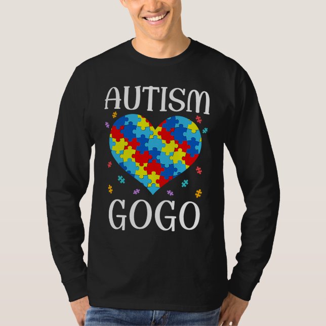 Autism Gogo Matching Family Heart Autism Awareness T-Shirt (Front)