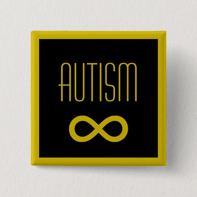 Autism golden infinity knapp button (Front)