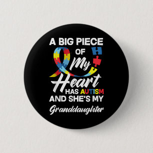Autism Grandma _ Grandpa Autistic Granddaughter Au Button