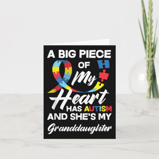 Autism Grandma _ Grandpa Autistic Granddaughter Au Card (Front)