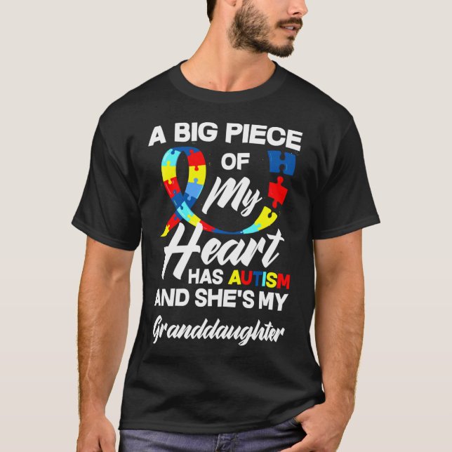 Autism Grandma Grandpa Autistic Granddaughter Auti T-Shirt (Front)