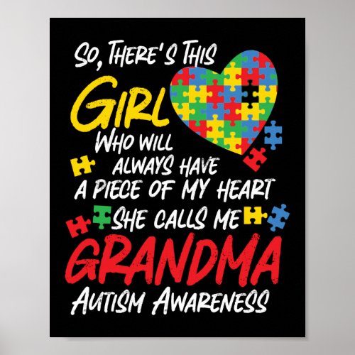 Autism Grandma Nana Girl Will Always Have My Heart Poster