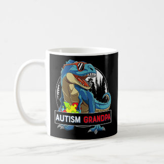 Autism Grandpa Dinosaur Puzzle Piece Autism Awaren Coffee Mug