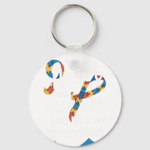 Autism Grandpa Grandma Autistic Grandson Autism Aw Keychain
