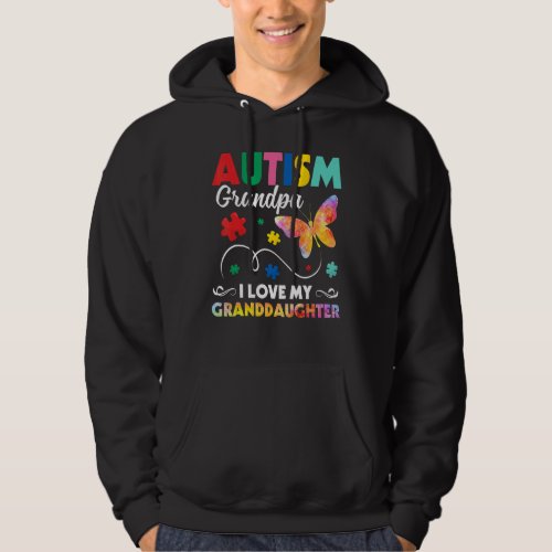 Autism Grandpa I Love My Granddaughter Butterfly Hoodie