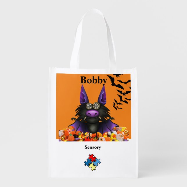 Autism Halloween Boy's Trick or Treat Bag (Front)