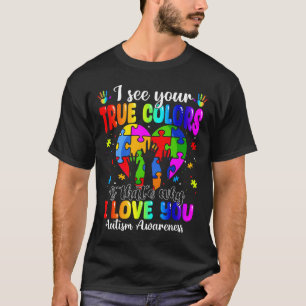 Autism Hand I See Your True Colors Awareness Women T-Shirt