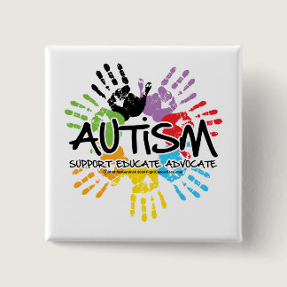 Autism Handprint Pinback Button