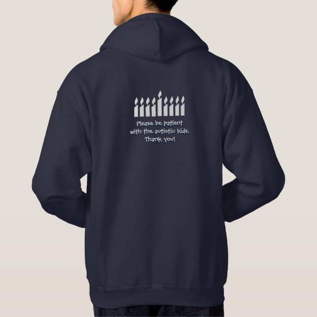 Autism Hanukkah hoodie - dark (Back)