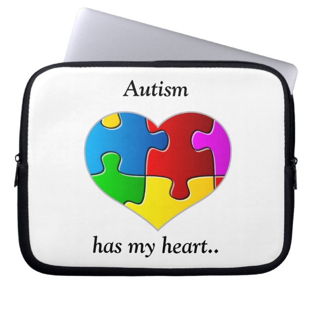 Autism has my heart....case/sleeve laptop sleeve (Front)