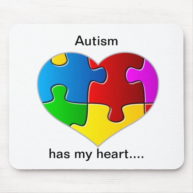 Autism has my heart mouse pad... pad (Front)