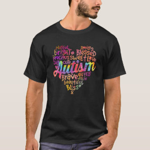 Autism Heart Autism Awareness proud Autism Mom Dad T-Shirt