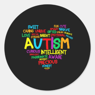 Autism Heart Autism Awareness Proud Autism Mom Gif Classic Round Sticker