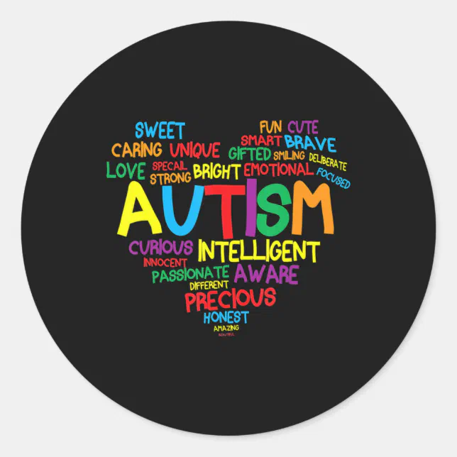 Autism Heart Autism Awareness proud Autism Mom Gif Classic Round ...