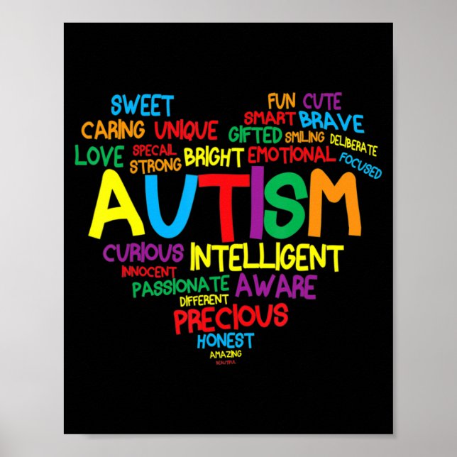 Autism Heart Autism Awareness proud Autism Mom Gif Poster (Front)