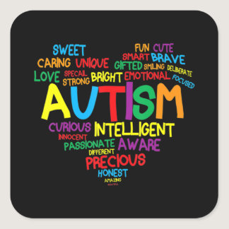 Autism Heart Autism Awareness proud Autism Mom Gif Square Sticker