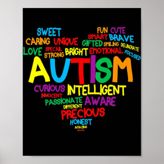 Autism Heart Autism Awareness proud Autism Mom Poster