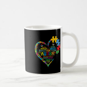 Autism Heart Autism Awareness Support Autism Long Coffee Mug