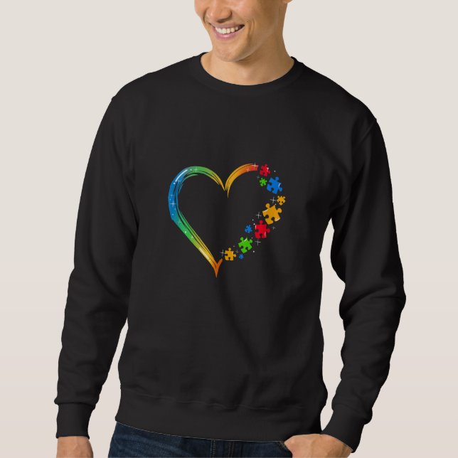 Autism Heart Love Autistic Pride Autism Awareness  Sweatshirt (Front)