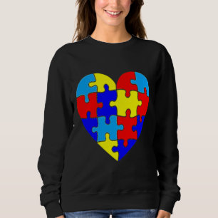 Autism Heart Love Pocke Teacher Women Special Educ Sweatshirt