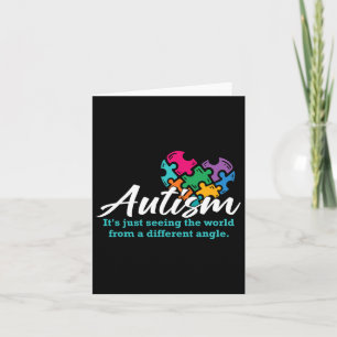 Autism Heart Puzzle Awareness Autistic Support Rib Card