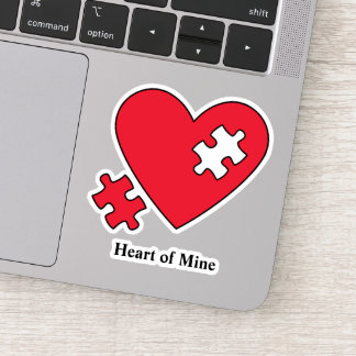 Autism Heart Puzzle Mom's Laptop Cutout Vinyl Sticker